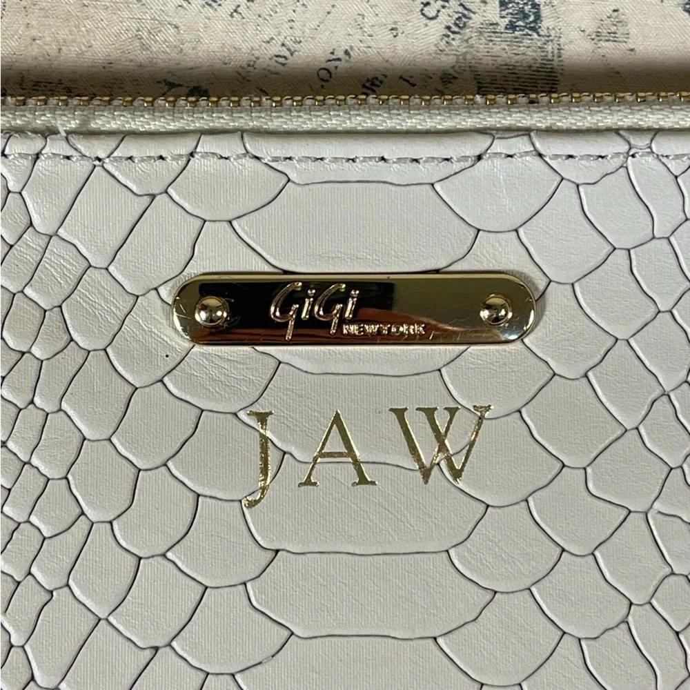 GiGi New York All In One Python Embossed Leather Clutch Bag Tassel Zip Pouch